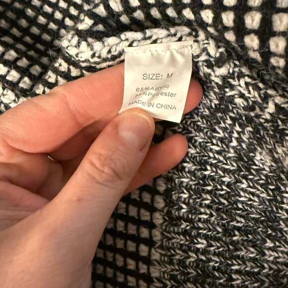 Waffle Style cardigan - black/white - Picture 7 of 7